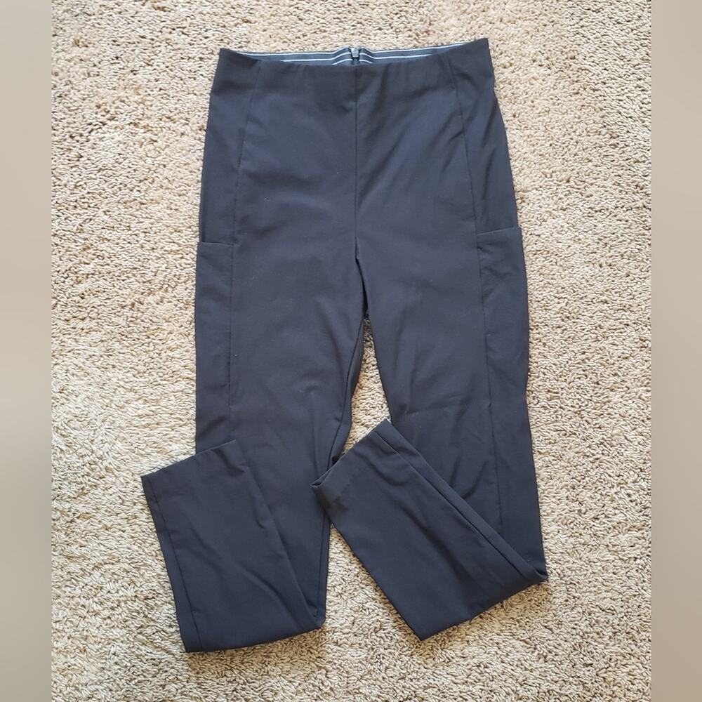 Athleta wonder slim ankle pants high rise side pockets black 2